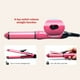 thumbnail image 3 of Rizador de pelo 2 en 1, diseño moderno y portátil, ideal para rizos y alisados, color rosa, cerámica PTC de alta calidad, calentamiento rápido en 10 segundos, voltaje universal 110-240V, incluye, 3 of 6