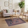 thumbnail image 3 of ODIKA 4'x6' Dusty Rose Lotus Botanical Washable Area Rug Flying Birds Water Lilies Floral Motifs Decorative Geometric Border Pet Friendly, Non-Shedding for Bedroom, Reading Nook, 3 of 7