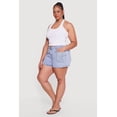 thumbnail image 2 of Women's Plus Size Almost Famous Fringe Detail Denim Shorts, 2 of 4