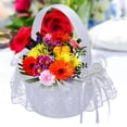 thumbnail image 3 of Cestas de flores para boda, elegantes y románticas, para niña de las flores, para fiesta, aniversario Blanco 02 15x15x19cm, 3 of 9