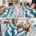 thumbnail image 6 of Abstract Beach Wave Washable Living Room Rugs 5'x7', Watercolor Blue Ocean Low Pile Throw Large Area Rugs Non-Slip Sturdy Edge Binding Carpet for Dining Room Bedside Kitchen, 6 of 9