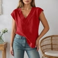 thumbnail image 2 of Ediodpoh Ribbed Knit Sweater Vest Oversized Sleeveless Top Casual Layering Piece for Fall Winter Fashion Comfortable Soft Yarn Sweater Vest Red S, 2 of 7