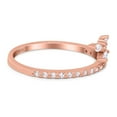 thumbnail image 2 of Rose Tone, Simulated Cubic Zirconia Size-8 Half Eternity Fashion Ring Marquise 925 Sterling Silver, 2 of 7