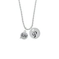 thumbnail image 2 of Delight Jewelry Silvertone Text Chat - luv - Love - Silvertone Script Initial Disc - P - Charm Necklace, 20"+3", 2 of 4