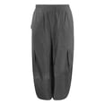 thumbnail image 4 of Linen Barrel Pants Women Baggy Summer Wide Leg High Waisted Palazzo Harem Pants Flowy Loose Fit Lantern Trousers, 4 of 4