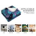 thumbnail image 3 of Wobogo Blue Green Butterfly Flannel Fleece Bed Blanket as Bedspread Coverlet Sofa Blankets (90x60in) Soft Lightweight Warm and Cozy, 3 of 6