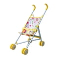 thumbnail image 2 of Cochecito de bebé para muñecas, cochecito de bebé para fiestas, regalo de cumpleaños, de plegable y portátil, juguete para juegos de rol para niñas de Amarillo, 2 of 8