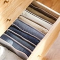 thumbnail image 4 of Jeans Compartment Storage Box, Wardrobe Clothes Organizer, 7 Grids Foldable Closet Drawer Organizer, Washable Clothes Drawer Mesh Separation Box for Bedroom, 4 of 7