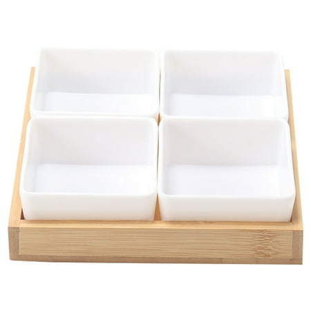 

Perfect for Parties Appetizers Veggies & Treats Elegant Bamboo Melamine Nut & Candy Tray