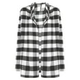 thumbnail image 3 of USSUMA Women's Open Front Cardigan Buffalo Plaid Shirt Kimono Cardigan Sweater Jacket Coats, 3 of 7