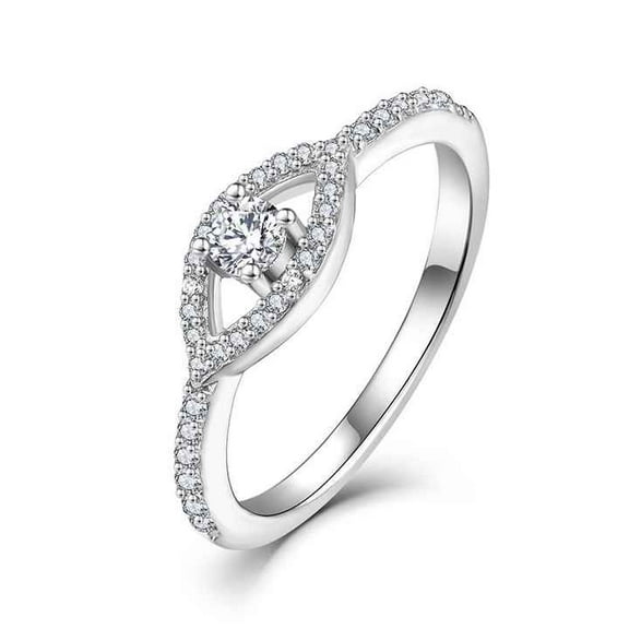 Evil Eyes Women's Fancy Engagement Ring 1.9 Ct Diamond 14K White Gold Over