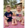 thumbnail image 4 of BemeyourBBs Newborn Baby Boy Girl 4th of July Outfit Summer Clothes Infant Baby Patriot Independent Day Clothes Waffled Stripes Romper Short Sleeve American Flag Embroidery Jumpsuit Bodysuit Playsuit, 4 of 9