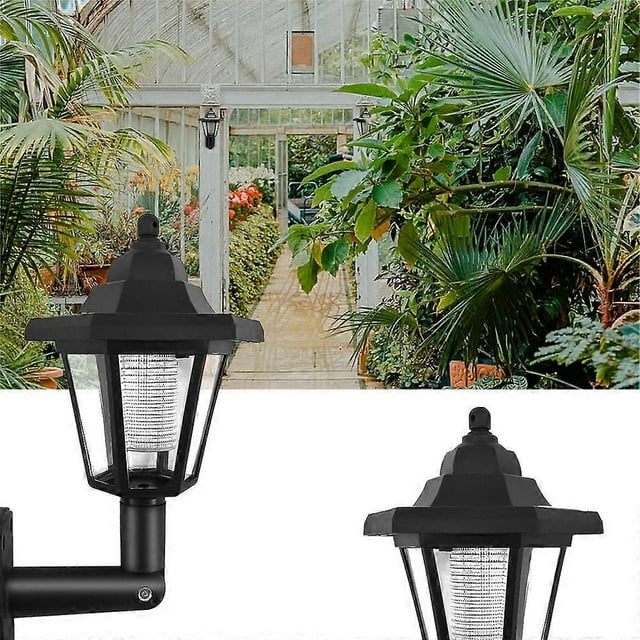 1Pc Solar Panel L-ED Sensor Wall Light Hexagon Lamp Path Way Garden Fence Lamp