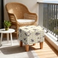 thumbnail image 4 of SCRAWLGOD Daisy Honeycomb Bee Print Beige Stretch Ottoman Cover Square Ottoman Slipcovers Furniture Protector, Storage Stool Furniture Protector with Elastic Bottom for Foot Stool, 4 of 7