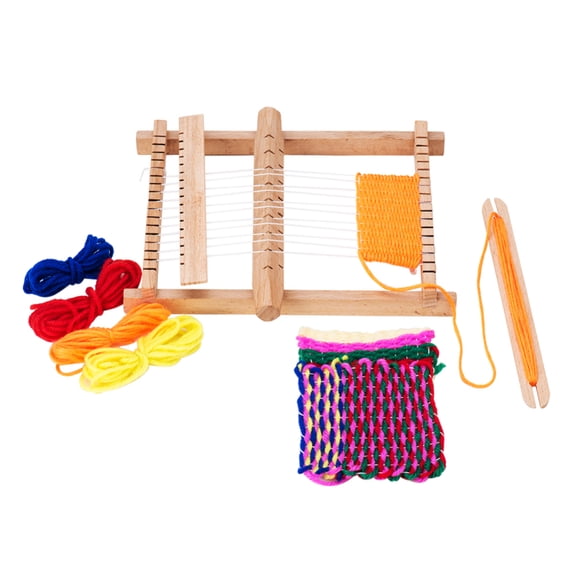 1set Wood Knitting Weaving Looms with Yarns Warp Adjusting Rods Combs and Shuttles with Detailed Instructions(1 set )