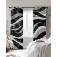 thumbnail image 3 of Fsddascl Black Waves Blackout Curtains for Bedroom/Living Room, Thermal Insulated Kitchen Curtains, Ombre Sea Ripples Shabby Beach Grommet Darkening Window Treatment Drapes 42"x63"x2, 3 of 8