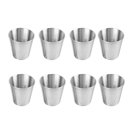 

NUOLUX 12pcs Stainless Steel Shot Cups Portable Drinking Tumbler Spirits Cup Wine Cups Sauce Holder (30ml)