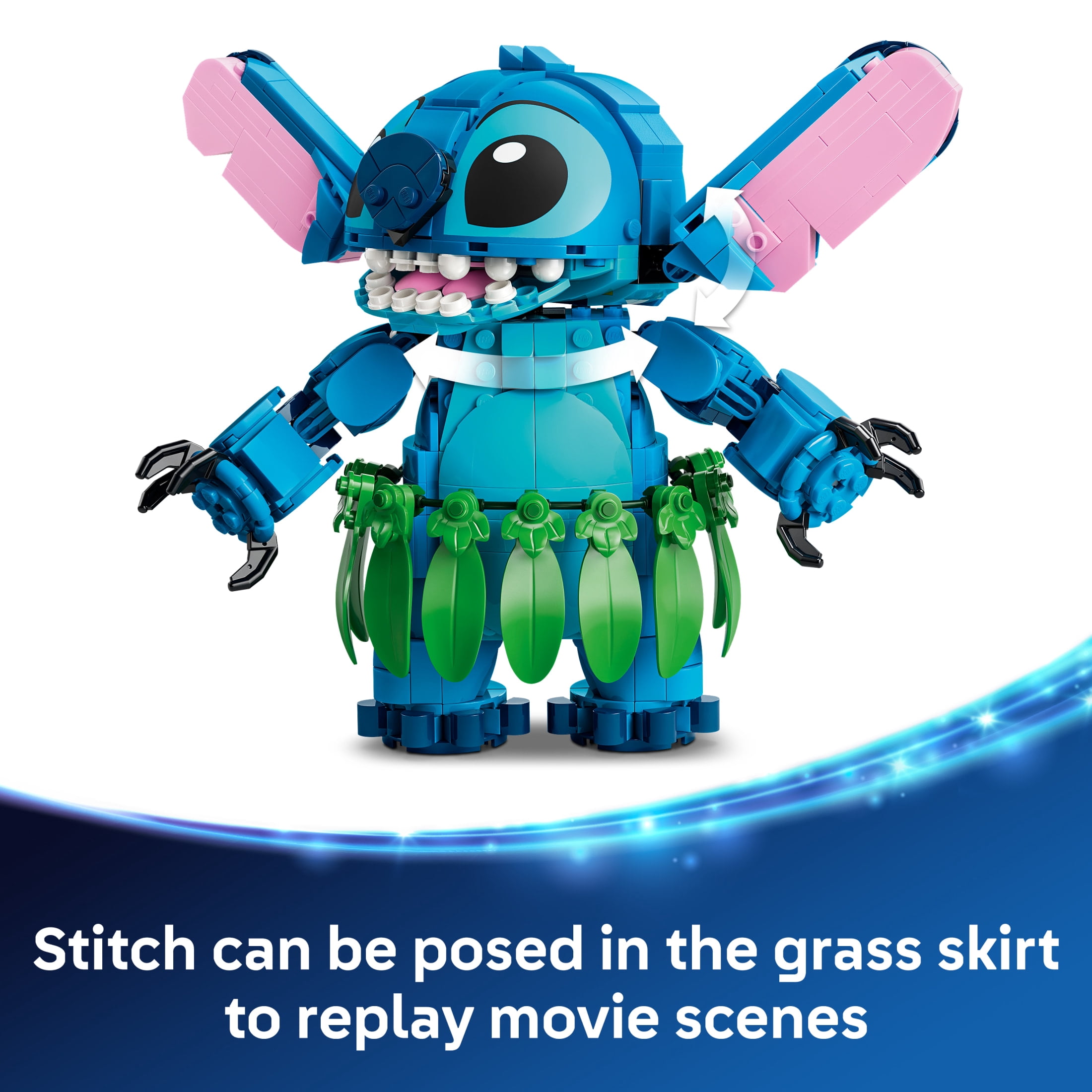 LEGO Disney Stitch & Scrump - Building Toy for Girls & Boys, Ages 9+ - Posable Stitch Toy for Bedroom or Shelf Decor - Disney Gift for Fans - 43296