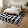 thumbnail image 3 of ODIKA Gingham Farmhouse Border Bathroom Checked Plaid Vintage Fabric Playful for Queen Size Bedroom, Under Bed, Master Suite, Foldable Easy Care, 3 of 7