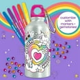 thumbnail image 6 of Just My Style Color Your Own Water Bottle, Pre-Designed, 6+, 6 of 7