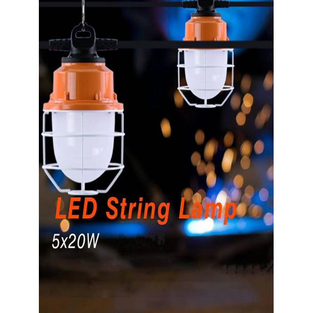 100W LED Temporary Construction Hanging Work Light Fixture Daylight