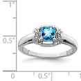 thumbnail image 2 of 925 Sterling Silver Diamond and Light Blue Topaz Ring Size 9 Measures 2mm Wide Jewelry Gifts for Women, 2 of 2