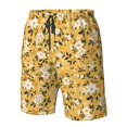 thumbnail image 6 of Uemuo Daisies Flowers Pattern Men's Swim Trunks Hawaiian Beach Bathing Suit Swimsuits Beach Quick-Dry Shorts with Pockets-Small, 6 of 9
