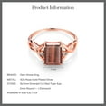 thumbnail image 5 of Gem Stone King 2.07 Ct Emerald Cut Red Tiger Eye White Diamond 18K Rose Gold Plated Silver Ring, 5 of 5