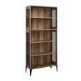 thumbnail image 5 of Walker Edison Urban Industrial 5 Shelf Metal Mesh Bookshelf, Barnwood, 5 of 10