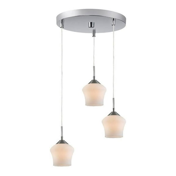 Woodbridge Lighting Belmont 3-Light Steel Metal Mini Pendant in Satin Nickel