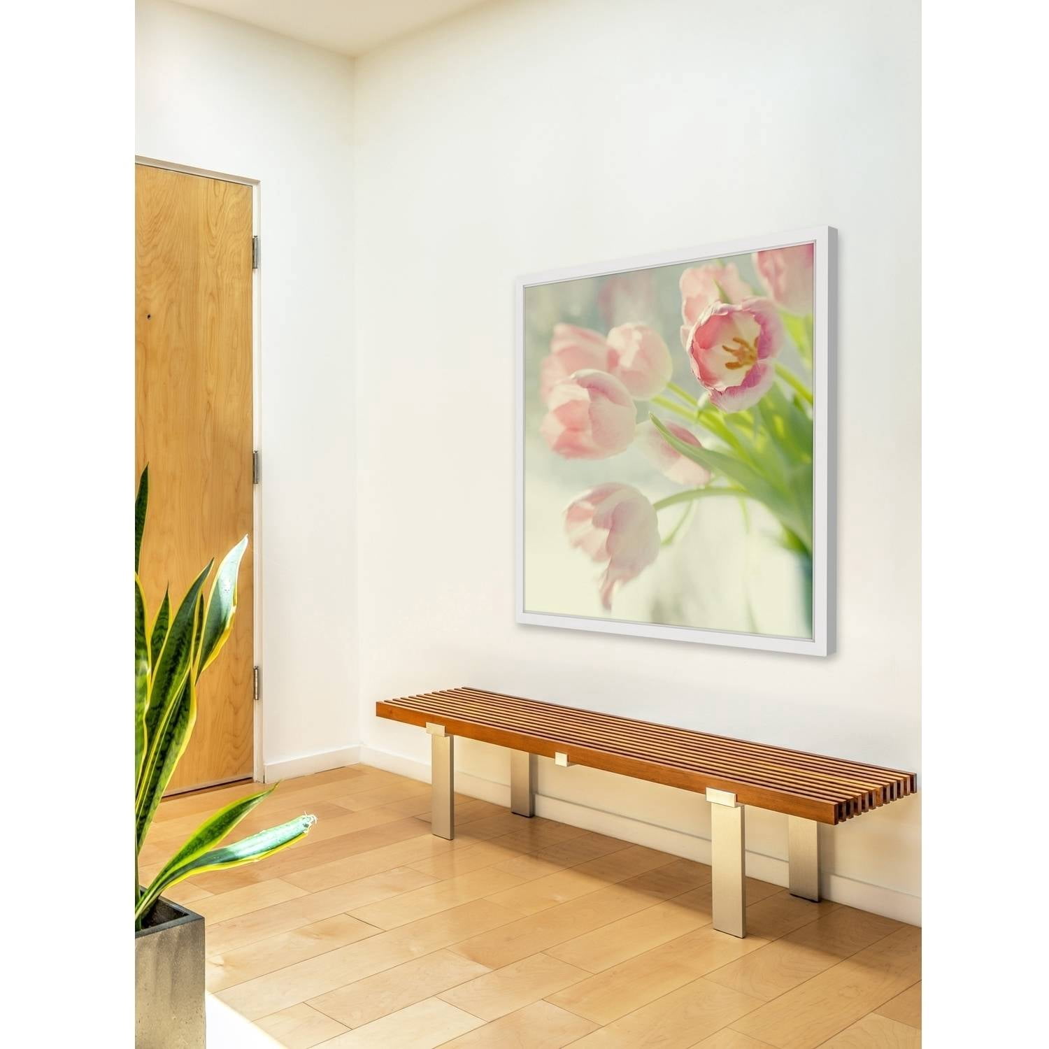 Pink Tulip Bouquet Framed Painting Print