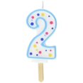 thumbnail image 2 of PME Blue Number 2 Candle, 2.5 inch, 2 of 4