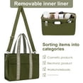thumbnail image 6 of Kabaqoo Canvas Tote Bag with Multi Pockets, Crossbody Tote Handbag with Compartments, 6 of 8