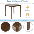thumbnail image 4 of SESSLIFE 5 Piece Counter Height Dining Room Set, Includes Table & 4 Upholstered Chairs, Walnut, 4 of 11