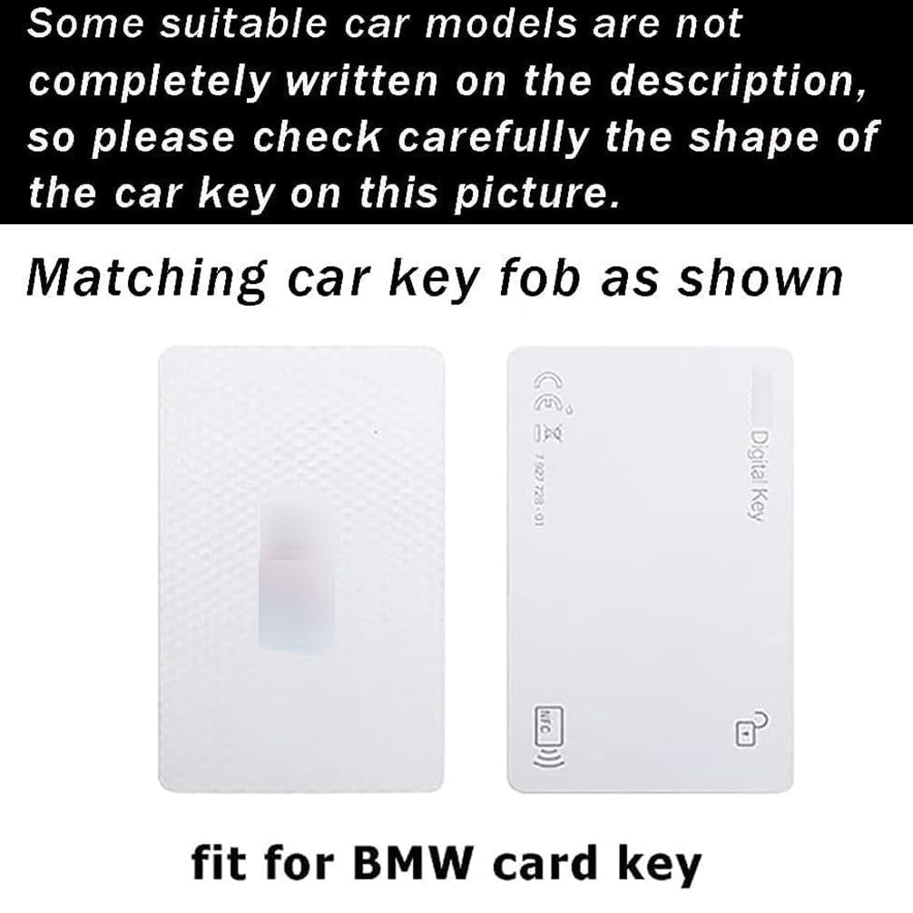 Key Fob Cover Compatible with Fit for BMW 5 Series 535LE 530LI New 3 Series X7 IX3 8 Series X5 Digital Key Card Case Metal Frame Silicone Remote Keychain Case Holder Protector