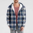 thumbnail image 2 of WRKEKC Mens Plaid Jacket Printed Button Drawstring Pockets Long Sleeve Hooded Casual Sweatshirt Jacket Outerwear for Men, 2 of 5
