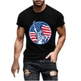 thumbnail image 3 of UVEASISHA Big and Tall Independence Day Tshirts for Men Short Sleeve American Flag Graphic Tee Fashion Hipster Tee Tops Black XXL, 3 of 6