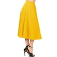 thumbnail image 3 of Women's A-Line Pleats High Waist Elastic Band Comfy Solid Midi Skirt S-3XL, 3 of 4