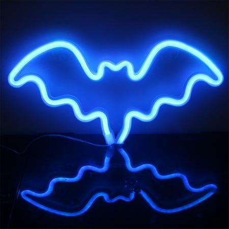 

Tarmeek Fall Decor Neon Bat Shaped Wall Hanging Lamp Halloween Bedroom Home Party Bar Decoration Maple Pumpkin Halloween Autumn Deocrations for Garden