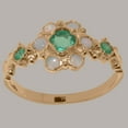 thumbnail image 2 of LBG British Made 9k Rose Gold Natural Emerald & Opal Womens Anniversary Ring - 33 size options - Size 11.5, 2 of 7