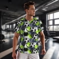thumbnail image 3 of Wukai Football Print Men's Short-Sleeved Mesh T-Shirt,Quick-Dry Short Sleeve Workout T-Shirt-, 3 of 8