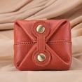 thumbnail image 4 of Manunclaims Coin Purse Solid Color Button Closure Mini Clutch Bag Portable Money Storage Vintage Faux Leather Wallet Key Lipstick Cardholder Bag for Unisex Adults, 4 of 8