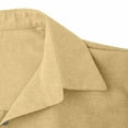 thumbnail image 5 of Nmnitkp Womens Dresses Linen Blend Button Down Shirt Dress, Loose Fit Short Sleeve Solid Color Midi Dress for Casual Summer Dresses for Women Daily Wear & Vacation Yellow,S, 5 of 8