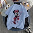 thumbnail image 1 of Mickey Mouse Disney Short Sleeve T-Shirts Devil Minnie Mouse Funny Women's T-Shirt Fashion Streetwear Edgy Female Clothing 2022M Gao Jinjia LED, 1 of 2
