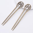 thumbnail image 4 of 2 Pcs Épingles à Cheveux Vintage Bronze en Forme de U pour Cheveux Longs (Bronze), 4 of 5