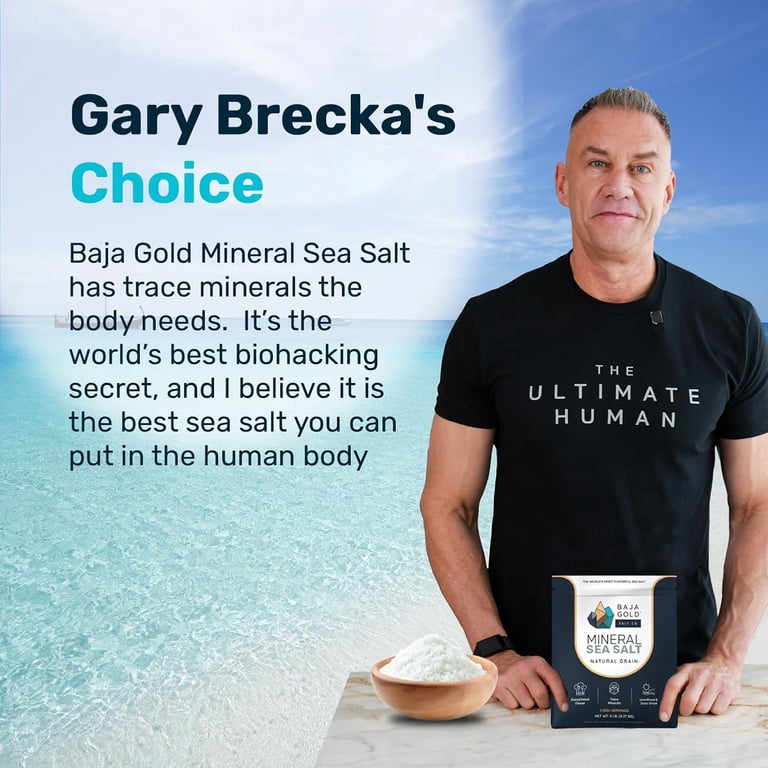 gary brecka on glp 1 Baja Gold Mineral Sea Salt - Recommended by Gary Brecka - Fine Grind for  Cooking, Baking, & Hydration | Authentic Baja Gold