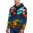 thumbnail image 3 of Balery Playful Colorful Dragons Flowers Pattern Mens Hoodie Kangaroo Pocket Hoodie Pullover Hooded Sweatshirt Ideal for Daily Wear Travel and Home-X-Large, 3 of 7