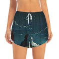 thumbnail image 2 of Daiia Farm Dog Duck Moonlight Pattern Women's 2 in 1 Running Shorts - Lightweight Athletic Workout Gym Yoga Shorts Liner with Phone Pockets-Large, 2 of 7