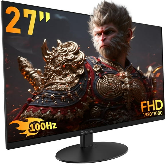 27 Inch Monitor, 1080P Ultra Wide FHD Frameless Computer Monitor 100Hz, 1ms, 99% sRGB, Low Blue Light, HDMI VGA Home Office Gamer Monitor, Desk Wall Mouted VES