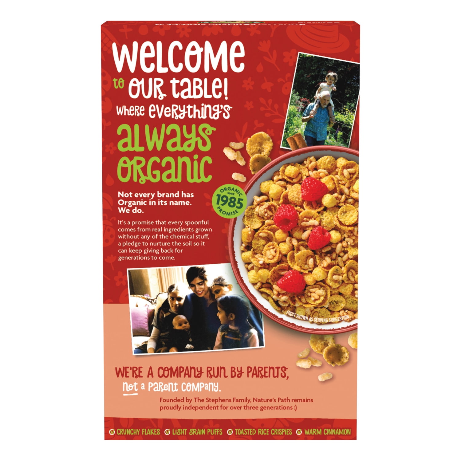 Nature's Path Organic Sunrise Crunchy Cinnamon Breakfast Cereal, 10.6oz Box (pack of 12)